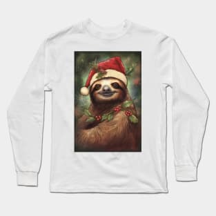 Christmas Sloth Long Sleeve T-Shirt